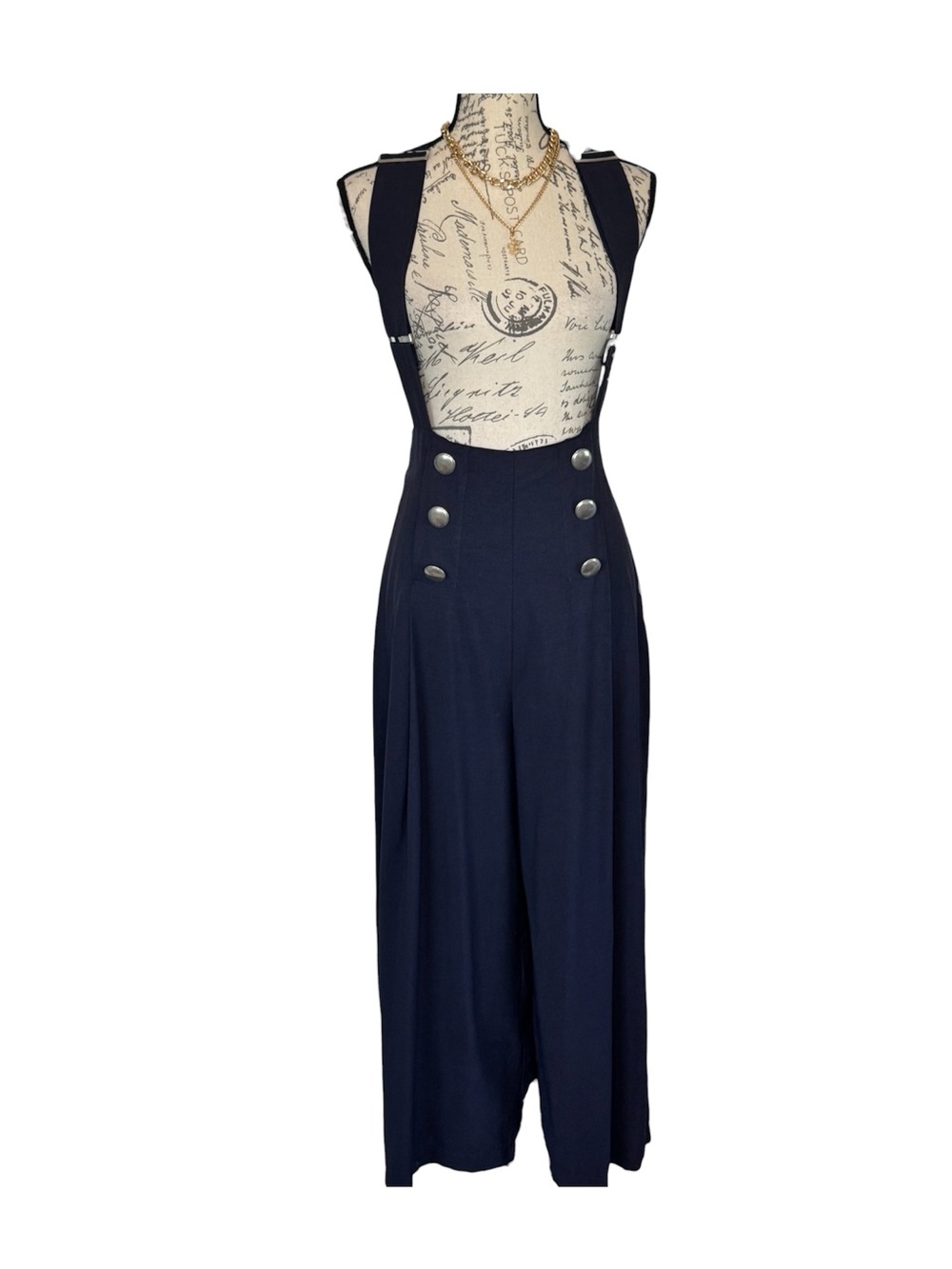 Vintage NINA K Wide Leg Overall/Navy Blue/Size 12